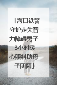 海口铁警守护走失智力障碍男子 3小时暖心照料助母子团圆