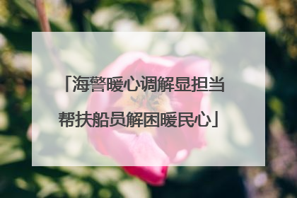 海警暖心调解显担当 帮扶船员解困暖民心