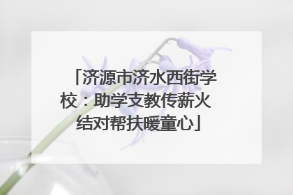 济源市济水西街学校：助学支教传薪火 结对帮扶暖童心