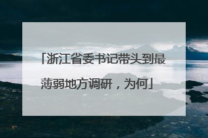 浙江省委书记带头到最薄弱地方调研，为何