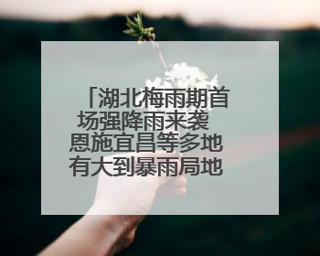 湖北梅雨期首场强降雨来袭 恩施宜昌等多地有大到暴雨局地大暴雨