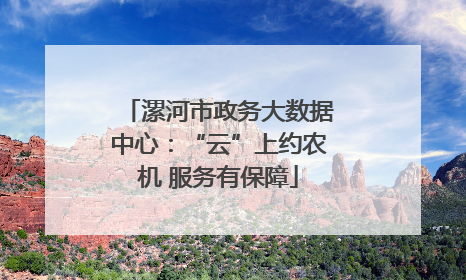 漯河市政务大数据中心：“云”上约农机 服务有保障