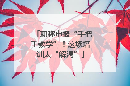 职称申报“手把手教学”！这场培训太“解渴”