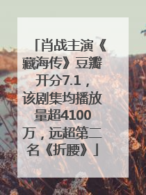 肖战主演《藏海传》豆瓣开分7.1，该剧集均播放量超4100万，远超第二名《折腰》