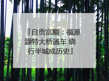自贡富顺：福源灏特大桥通车 绕行半城成历史