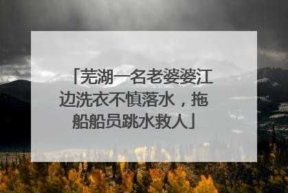 芜湖一名老婆婆江边洗衣不慎落水，拖船船员跳水救人