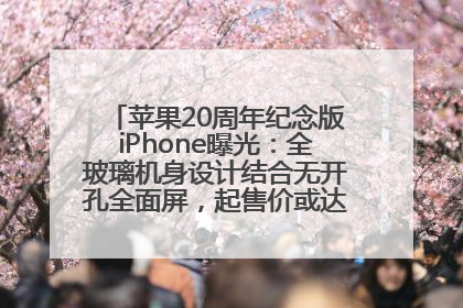 苹果20周年纪念版iPhone曝光：全玻璃机身设计结合无开孔全面屏，起售价或达1.45万人民币