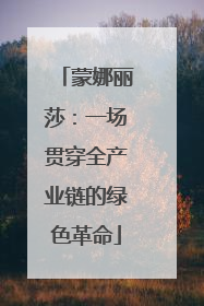 蒙娜丽莎：一场贯穿全产业链的绿色革命