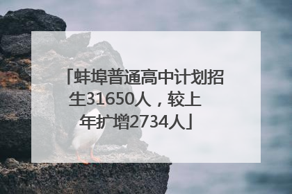 蚌埠普通高中计划招生31650人，较上年扩增2734人