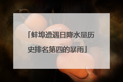 蚌埠遭遇日降水量历史排名第四的暴雨
