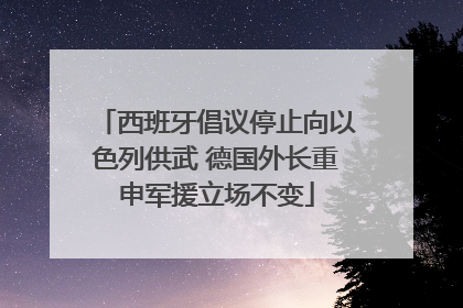 西班牙倡议停止向以色列供武 德国外长重申军援立场不变