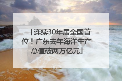 连续30年居全国首位！广东去年海洋生产总值破两万亿元