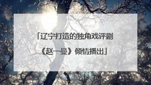 辽宁打造的独角戏评剧《赵一曼》倾情播出