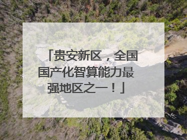 贵安新区，全国国产化智算能力最强地区之一！