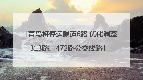 青岛将停运隧道6路 优化调整313路、472路公交线路