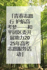 青春志愿行 护航高考梦——和平团区委开展助力2025年高考志愿服务活动
