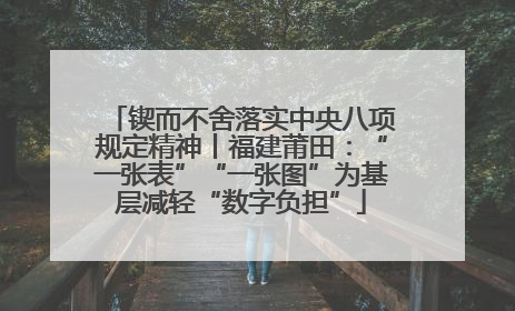 锲而不舍落实中央八项规定精神丨福建莆田：“一张表”“一张图”为基层减轻“数字负担”
