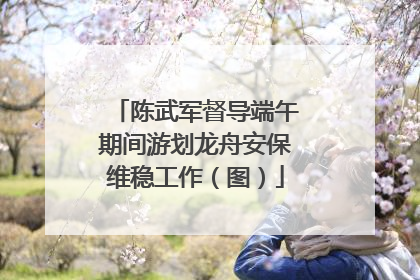 陈武军督导端午期间游划龙舟安保维稳工作（图）