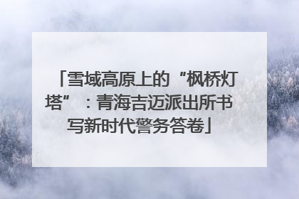 雪域高原上的“枫桥灯塔”：青海吉迈派出所书写新时代警务答卷