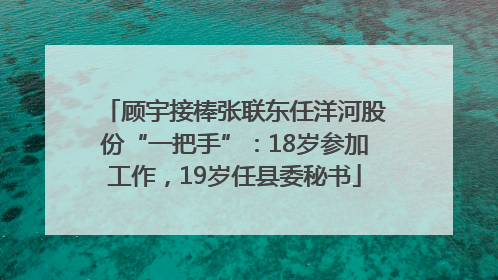顾宇接棒张联东任洋河股份“一把手”：18岁参加工作，19岁任县委秘书