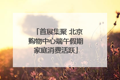 首展集聚 北京购物中心端午假期家庭消费活跃