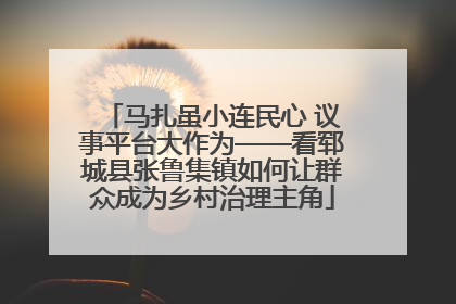 马扎虽小连民心 议事平台大作为——看郓城县张鲁集镇如何让群众成为乡村治理主角