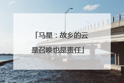 马星：故乡的云是召唤也是责任