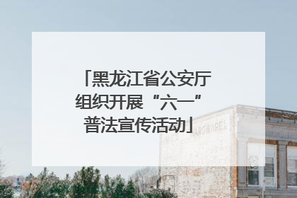 黑龙江省公安厅组织开展“六一”普法宣传活动