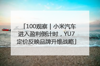100观察｜小米汽车进入盈利倒计时，YU7定价反映品牌升维战略