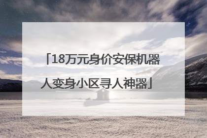 18万元身价安保机器人变身小区寻人神器