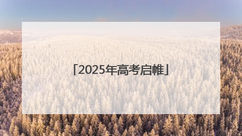 2025年高考启帷
