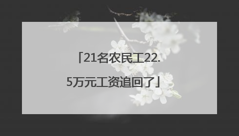 21名农民工22.5万元工资追回了