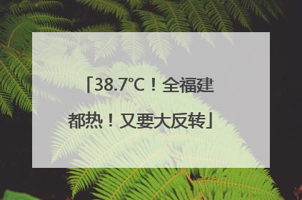 38.7℃！全福建都热！又要大反转