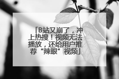 B站又崩了，冲上热搜！视频无法播放，还给用户推荐“辣眼”视频