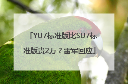 YU7标准版比SU7标准版贵2万？雷军回应